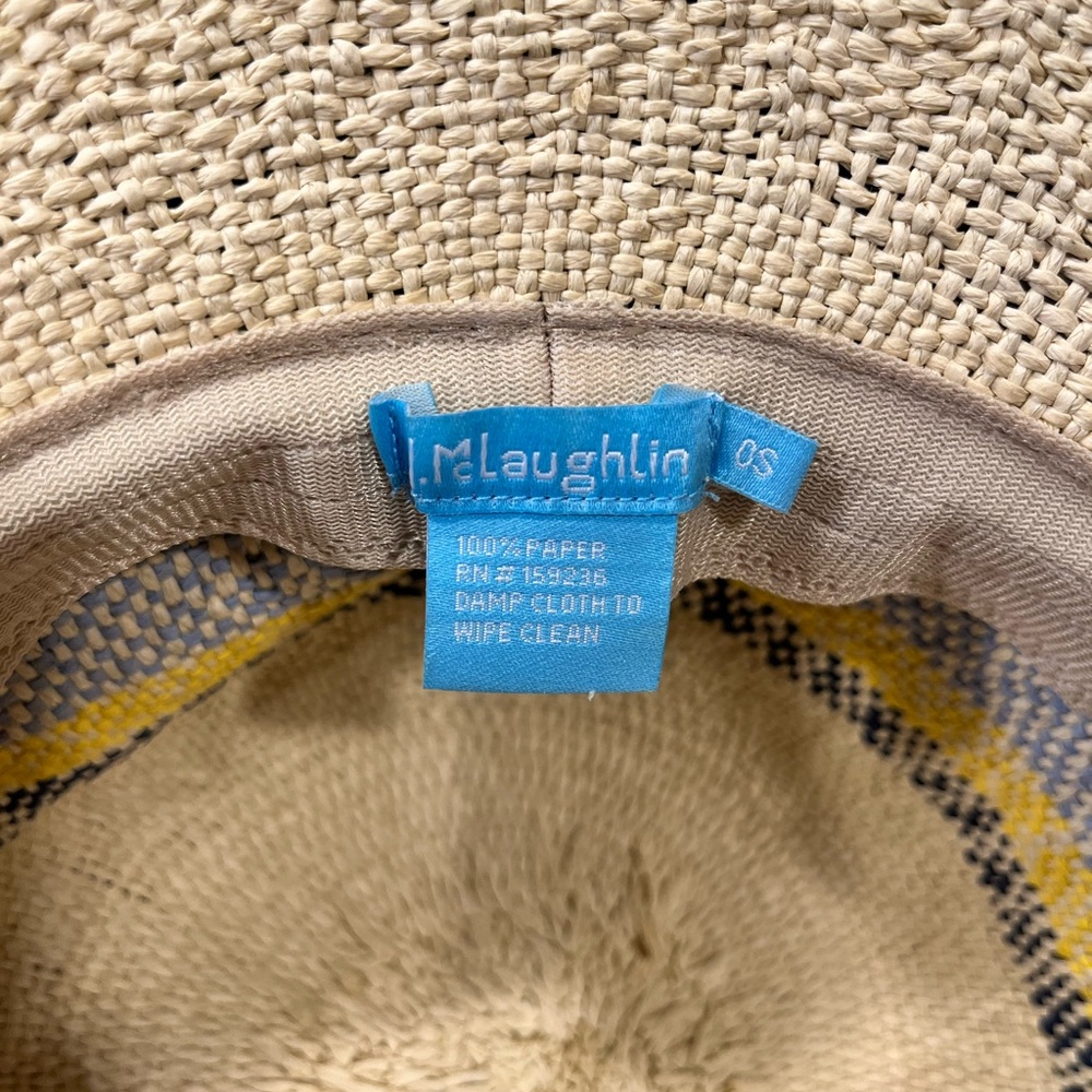 J. MCLAUGHLIN STRAW WIDE BRIM SUN/SUMMER HAT - Picture 7 of 13